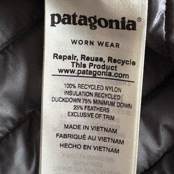 Patagonia Coastal Valley Down Collarless Goose Down Jacket Black Women SMALL - Picture 7 of 12